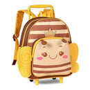 Mochila de Carrinho Abelhinha Borboleta Escolar Rodinha Infantil Menina Passeio Viagem Criança