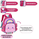 Mochila de Carrinho Abelhinha Borboleta Escolar Rodinha Infantil Menina Passeio Viagem Criança