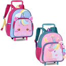 Mochila de Carrinho Unicórnio Rodinhas Infantil Menina Escolar Volta as Aulas Passeio Viagem