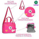 Kit Mochila de Carrinho Mala Bolsa Lancheira Térmica Duas Alças Rosa Escolar Meninas Juvenil Rebecca Bonbon Clio Megalomania