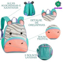 Kit Mochila de Costas Mala Bolsa Zebra Lancheira Térmica Duas Alças Lanchinho Escolar Infantil Clio Megalomania
