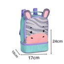 Kit Mochila de Costas Mala Bolsa Zebra Lancheira Térmica Duas Alças Lanchinho Escolar Infantil Clio Megalomania