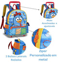 Kit Mochila de Carrinho Galinha Pintadinha Mala Bolsa Lancheira Térmica Duas Alças Infantil Escolar Clio Megalomania