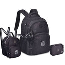 Kit Mochila de Costas Mala Bolsa Preto Lancheira Térmica Duas Alças Estojo Simples Meninas Juvenil Escolar Rebecca Bonbon Megalomania