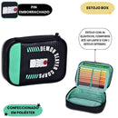 Kit Mochila de Costas e Estojo Box Demon Slayer Corps 100 Pens Escolar