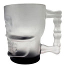 Caneca Caveira Skul Mug Base Preta 3D Vidro Fosco 500ML Churrasco Chopp Pai Presente Decoração Megalomania