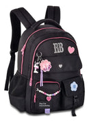 Mochila De Costas Preta Rebecca Bonbon Miçangas Juvenil Escolar Feminina Resistente Durável Confortável