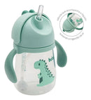 Copo Bebê Infantil Dino Alça Removível Canudo Silicone Buba Megalomania