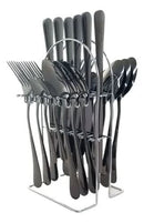 Kit de Talheres para Cozinha Black Garfo Faca Colher Ke Home Megalomania