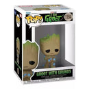 Boneco Funko Pop IAM GROOT GROOT W/GRUNDS 1194 Brinquedo Groot Presente Coleção Colecionável Criança Baby Groot Guardiões da Galáxia Marvel Studios Megalomania