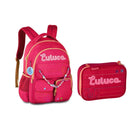 Kit Mochila de Costas Luluca Estojo box Aulas Escolar Rosa Juvenil Original Megalomania
