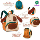 Kit Mochila de Carrinho Laranja Bolsa Mala Lancheira Térmica Duas Alças Escolar Infantil Clio Megalomania