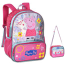 Kit Mochila de Costas e Lancheira Térmica Peppa  Pig Escolar Volta as Aulas Infantil Menina