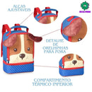 KIt Mochila De Costas Cachorro Vermelho Mala Bolsa Lancheira Térmica Duas Alças Lanchinho Infantil Escolar Mascuino Clio Megalomania