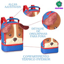 Kit Mochila De Carrinho e Lancheira Térmica Cachorro Vermelho Clio Pets Rodinhas Escolar Infantil Volta As Aulas