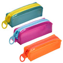 Estojo Simples Escolar PVC Cristal Color Neon Volta as Aulas Unissex Juvenil Ponto Criativo