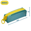 Estojo Simples Escolar PVC Cristal Color Neon Volta as Aulas Unissex Juvenil Ponto Criativo