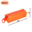 Estojo Simples Escolar PVC Cristal Color Neon Volta as Aulas Unissex Juvenil Ponto Criativo