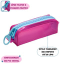 Estojo Simples Escolar PVC Cristal Color Neon Volta as Aulas Unissex Juvenil Ponto Criativo