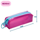 Estojo Simples Escolar PVC Cristal Color Neon Volta as Aulas Unissex Juvenil Ponto Criativo