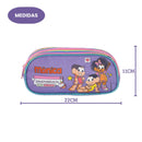 Estojo Simples Turma Da Mônica Magali Mônica Milena Vermelho Roxo 60 Pens Infantil Escolar Organizador Resistente