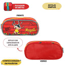 Estojo Simples Turma Da Mônica Magali Mônica Milena Vermelho Roxo 60 Pens Infantil Escolar Organizador Resistente