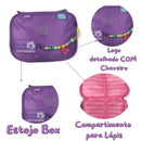 Estojo Box Rebecca Bonbon Miçangas Verde Claro Rosa Preto Roxo Juvenil Lápis Escolar Chaveiro Meninas Feminino Clio Megalomania