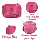 Estojo Box Rebecca Bonbon Miçangas Verde Claro Rosa Preto Roxo Juvenil Lápis Escolar Chaveiro Meninas Feminino Clio Megalomania