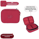 Kit Mochila De Costas E Estojo Box UP4YOU Vinho Juvenil Escolar Feminino Volta As Aulas Resistente