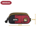 Kit Mochila De Costas e Estojo Duplo Harry Potter Quadribol Escolar Preto Volta As Aulas Passeio Estudos Viagem