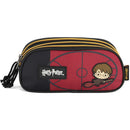Kit Mochila De Costas e Estojo Duplo Harry Potter Quadribol Escolar Preto Volta As Aulas Passeio Estudos Viagem