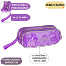 Estojo Duplo Infantil Princesas Mágicas Escolar Menina Volta Aulas 100 pens Magia Encanto Castelo
