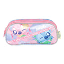 Kit Mochila De Costas e Estojo Duplo Stitch Angel Disney Infantil Escolar Lilo Stitch Volta As Aulas Estudos