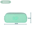 Kit Mochila De Costas e Estojo Duplo UP4YOU Turquesa Juvenil Escolar Feminino Volta As Aulas Estudos