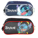 Estojo Triplo Stitch Disney 90 Pens Azul Preto Infantil Escolar Lilo Stitch Volta As Aulas Organizador