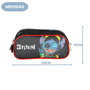 Kit Mochila De Costas e Estojo Duplo Sitich Disney Escolar Infantil Lilo Stitch Resistente Volta As Aulas