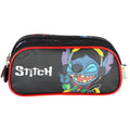 Estojo Triplo Stitch Disney 90 Pens Azul Preto Infantil Escolar Lilo Stitch Volta As Aulas Organizador