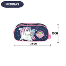 Kit Mochila De Costas e Estojo Simples Unicórnio UP4YOU Azul Escolar infantil Meninas Volta As Aulas Resistente