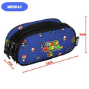 Estojo Triplo Escolar Super Mario Infantil 90 Pens Espaçoso Volta às Aulas Nintendo Estudo Moderno Ponto Criativo