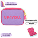 Estojo Box Escolar Up4You 100 Pens Juvenil Menina Espaçoso 36 Elásticos Moderno Organizador Grande Ponto Criativo