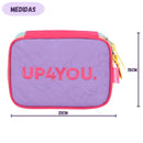 Estojo Box Escolar Up4You 100 Pens Juvenil Menina Espaçoso 36 Elásticos Moderno Organizador Grande Ponto Criativo