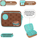 Kit Mochila De Costas e Estojo Box Verde Capivara Fofa UP4YOU Escolar Infantil Volta As Aulas Estudos Espaçosa