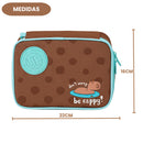 Kit Mochila De Costas e Estojo Box Verde Capivara Fofa UP4YOU Escolar Infantil Volta As Aulas Estudos Espaçosa