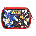 Estojo Box Sonic Azul Preto Escolar Gamer 100 Pens Organizador 36 Elástico Resistente Volta As Aulas