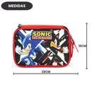 Kit Mochila De Costas e Estojo Box Sonic The Hedgehog Shadow Games Preto Infantil Escolar Volta As Aulas