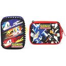 Estojo Box Sonic Azul Preto Escolar Gamer 100 Pens Organizador 36 Elástico Resistente Volta As Aulas
