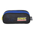 Estojo Triplo Sonic Juvenil Menino Volta as Aulas Escolar Game Nintendo Organizador 50 Pens