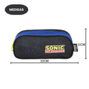 Estojo Triplo Sonic Juvenil Menino Volta as Aulas Escolar Game Nintendo Organizador 50 Pens