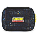 Estojo Box Sonic Azul Preto Escolar Infantil Gamer 100 Pens 36 Elásticos Organizador Resistente Estudos