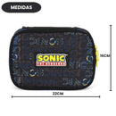 Estojo Box Sonic Azul Preto Escolar Infantil Gamer 100 Pens 36 Elásticos Organizador Resistente Estudos